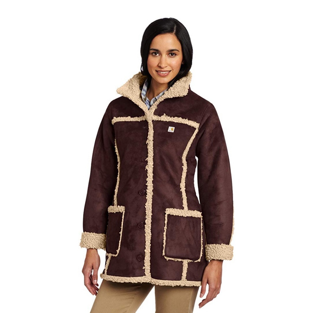 Carhartt Boulder Coat with Faux Shearling Trim